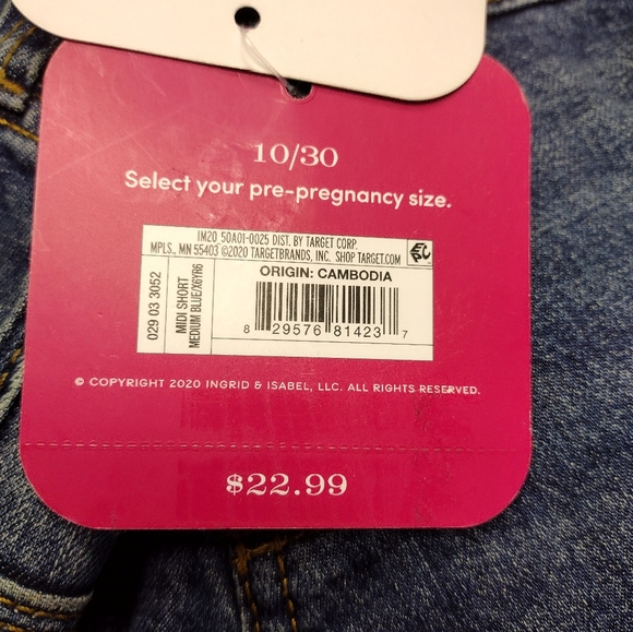 Isabel Maternity Shorts Womens Size 10 Midi Expandable Stretch Side  Panels NEW - Picture 6 of 12